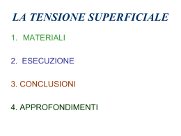 LA TENSIONE SUPERFICIALE - Istituto Comprensivo Statale