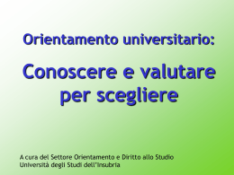 Corso di Laurea MAGISTRALE - Università degli Studi dell`Insubria