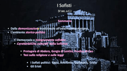 I Sofisti (V sec. a.C.)