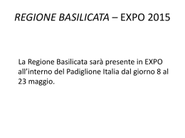REGIONE BASILICATA * EXPO 2015