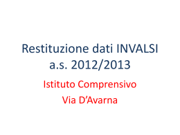 Restituzione dati invalsi 2012/2013