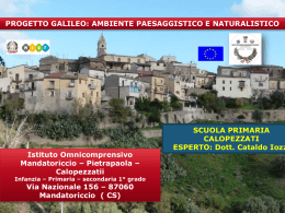 PROGETTO GALILEO: AMBIENTE PAESAGGISTICO E