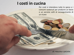 I costi in cucina