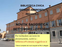 Diapositiva 1 - Comune di Reggiolo