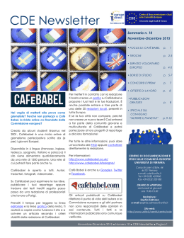 newsletter del cde - novembre-dicembre 2015