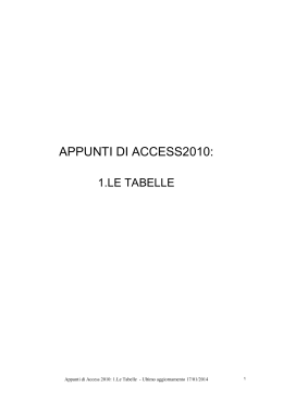 Access 2010: Le Tabelle - isis einaudi