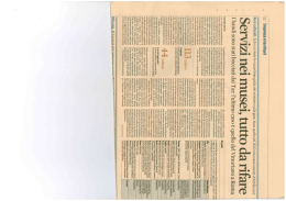 Servizi nei musei, tutto da rifare 13-05-2013 I bandi