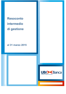 UBI Banca: Resoconto intermedio di gestione al 31 marzo 2015
