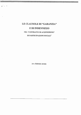 articolo sulle clausole di garanzia e indennizzo