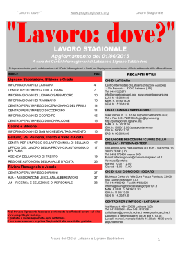 LAVORO STAGIONALE