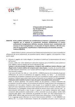 Prot. 17 Cagliari, 05.01.2016 PEC Al