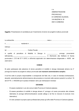 modulo candidatura - Provincia di Carbonia Iglesias