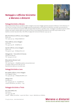 Noleggi biciclette Merano e dintorni