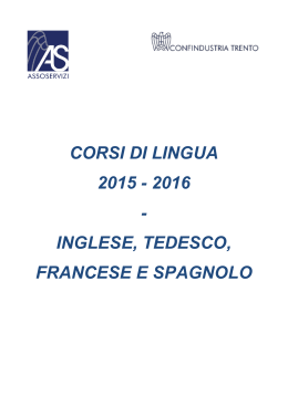 CORSI DI LINGUA 2015 - 2016 - INGLESE, TEDESCO