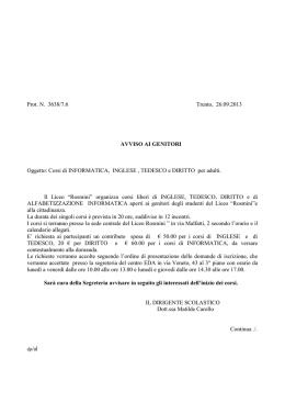 Corsi di INFORMATICA, INGLESE , TEDESCO e