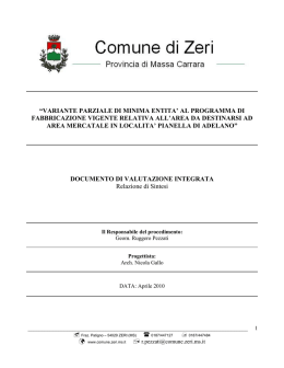 Documento di valutazione integrata variante Adelano