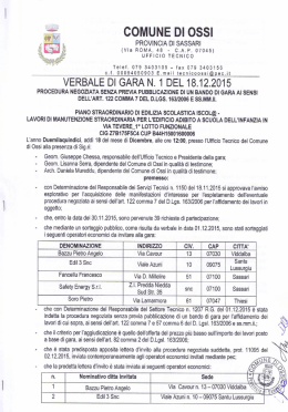 verbale di gara n. 1 del 18.12.2015