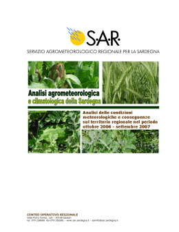 Analisi agrometeorologica e climatologica della Sardegna