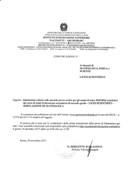 Simulazioni relative alle seconde prove scritte per gli esami di stato