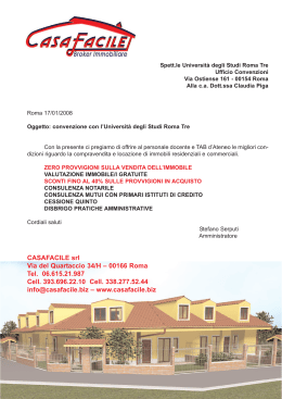 CASAFACILE srl Via del Quartaccio 34/H – 00166 Roma Tel. 06.615