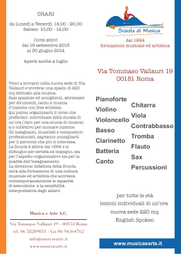 Via Tommaso Vallauri 19 00151 Roma Pianoforte
