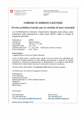 U Schweizerische Eidgenossenschaft Dipartimento federale della