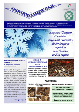 Scarica la news letter di dicembre 2015