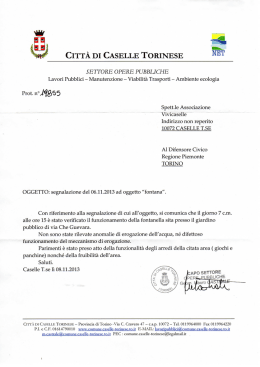 Questa &egrave; la risposta del Comune di Caselle