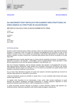 gli ancoranti post-installati per elementi non strutturali in zona