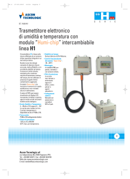 Trasmettitore elettronico di umidità e temperatura con modulo “Humi