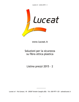 Soluzioni per la sicurezza su fibra ottica plastica Listino prezzi 2015