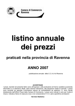 LISTINO ANNUALE 2007 - Camera di Commercio di Ravenna