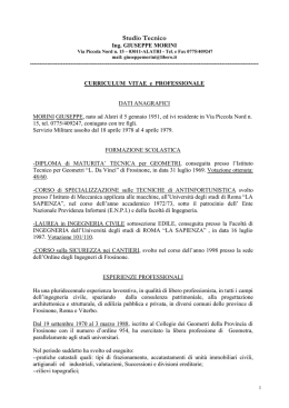 Curriculum - Comune di Alatri