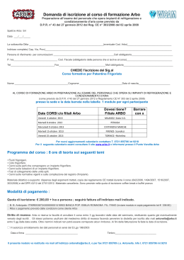 Domanda di iscrizione al corso di formazione Arbo