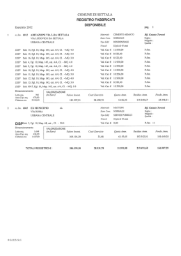 COMUNE DI SETTALA REGISTRO FABBRICATI