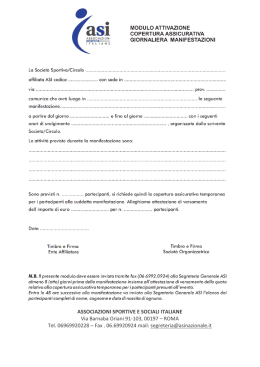 Modulo Assicurazione Copertura Giornaliera