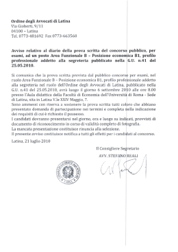 Ordine degli Avvocati di Latina Via Gioberti, 9/11 04100