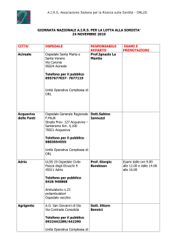 lista ospedali aggiornata al 21 novembre