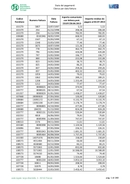 Stato dei pagamenti Elenco per data fattura pag. 1 di 180 Codice