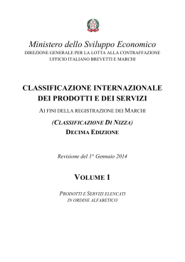 PARTE I &ndash; Prodotti elencati in ordine alfabetico