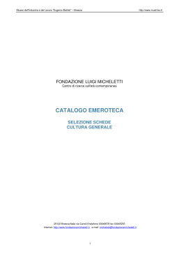 Cultura generale - Museo dell`Industria e del Lavoro