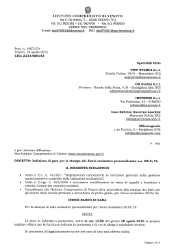 Indizione di gara per la stampa del diario scolastico personalizzato