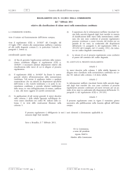 Regolamento (UE) n. 111/2011 della Commissione, del 7 febbraio