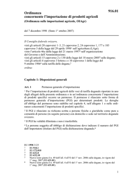 Ordinanza concernente l`importazione di prodotti agricoli