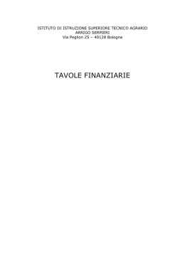Tavole Finanziarie