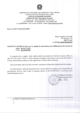 Aggiud. convenzione di cassa
