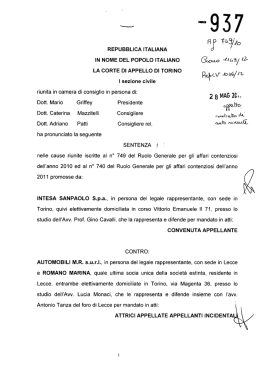 APPELLO TORINO 937 DEL 2012 CHE DISTRUGGE