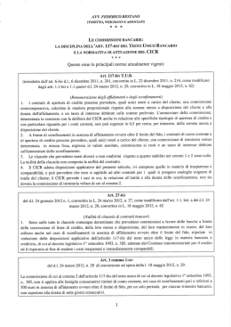 LE COMMISSIONI BANCARIE - Consiglio dell`Ordine degli Avvocati
