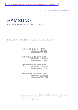 Vedi il deplian dei condizionanori Samsung Style ON/OFF