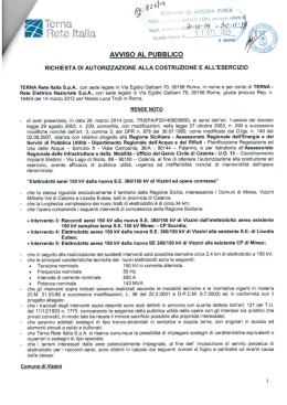 AVVISO - terna rete italia - elettrodotti aerei s.e.380